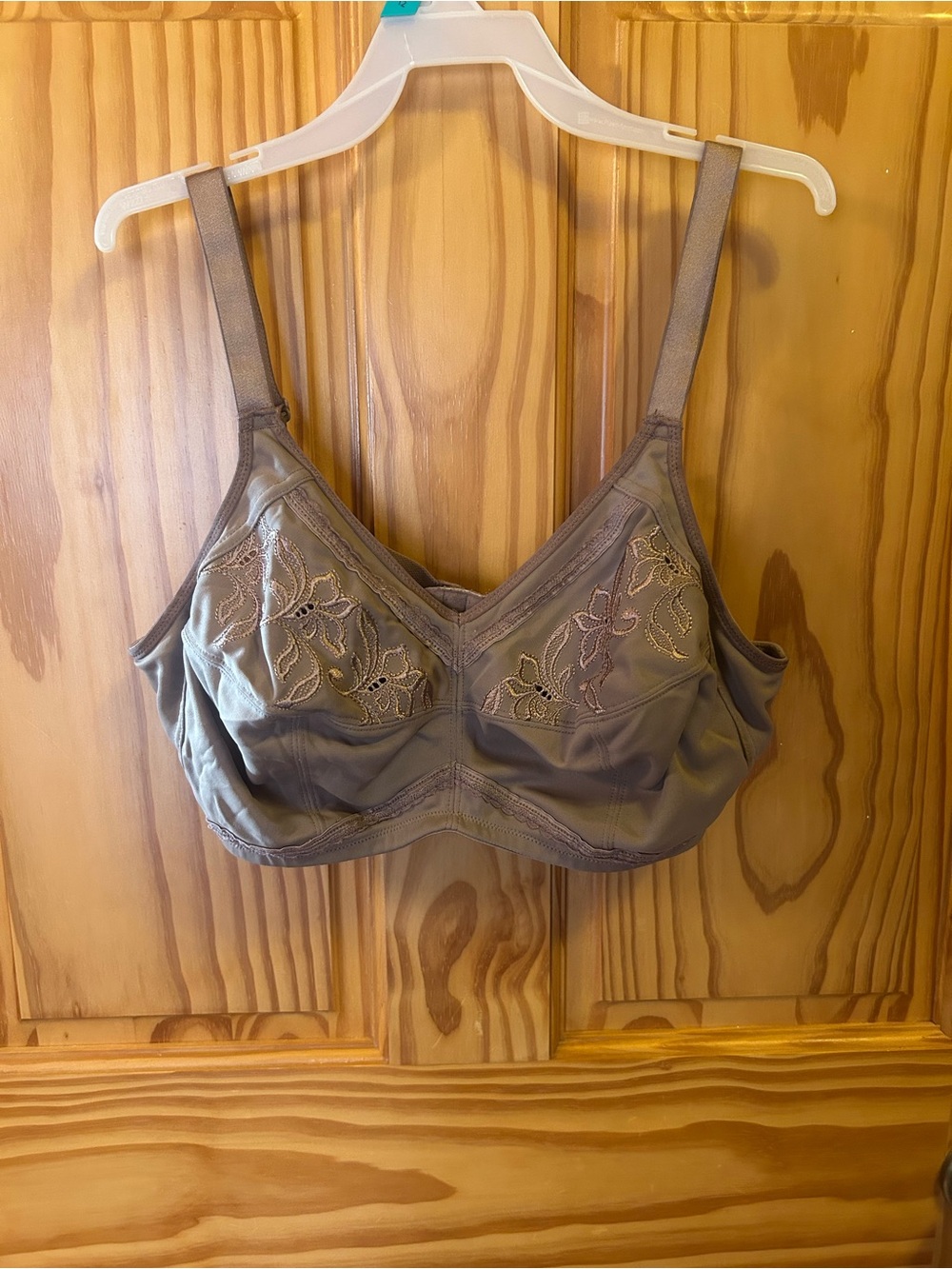 Delimira Mastectomy Lace-Accent Soft Cup Bra in Taupe